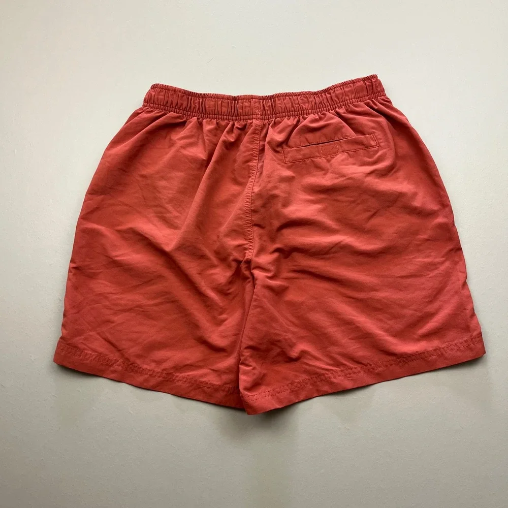LL Bean Supplex Nylon Shorts Mens Size M Red Elastic Waist Mesh Lined 503782